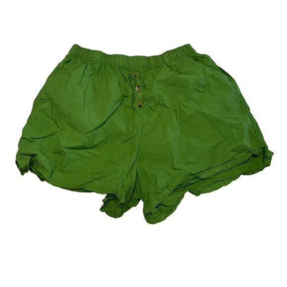 DONNI. Pop Matcha Green Cotton Poplin Boxer Shorts Women's Small S